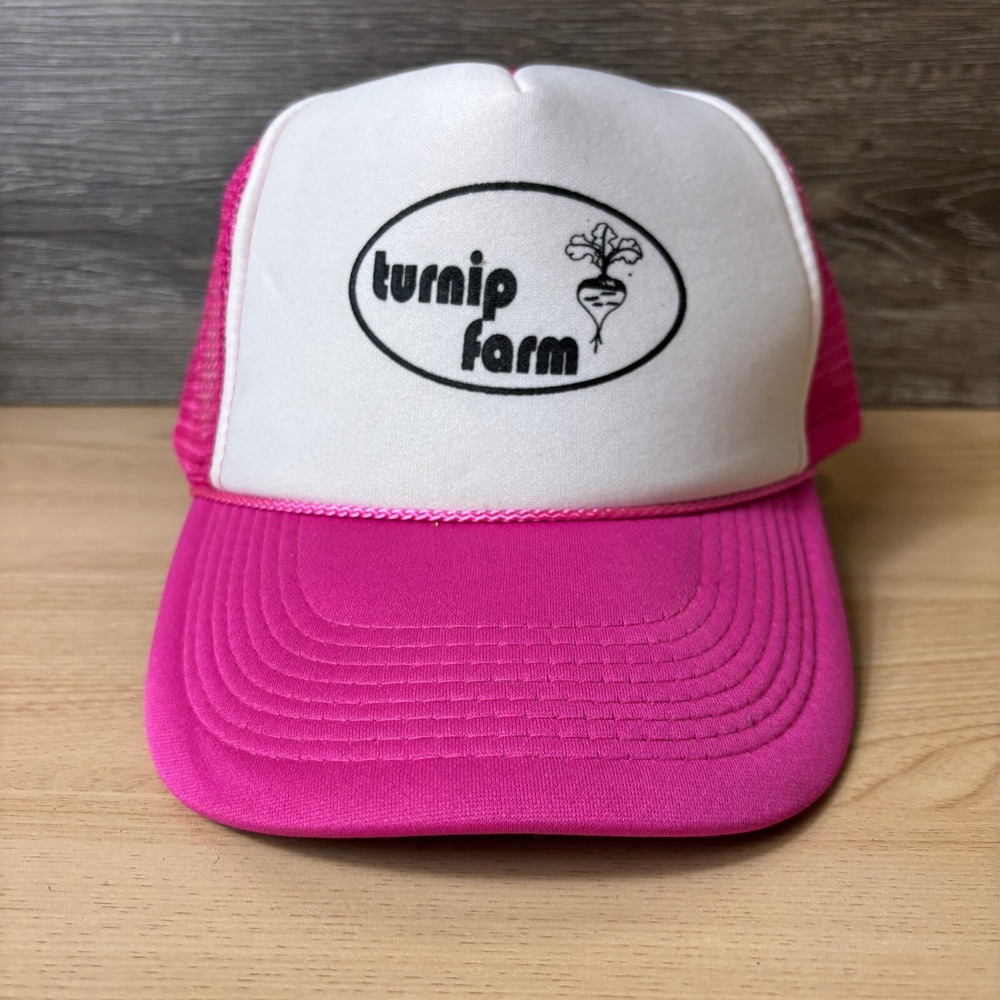 Turnip Farm Hat Cap Snap Back Womens Pink‎ Logo Trucker